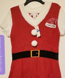 🆕️ 2pc Planet Gold Santa Dress & Hat